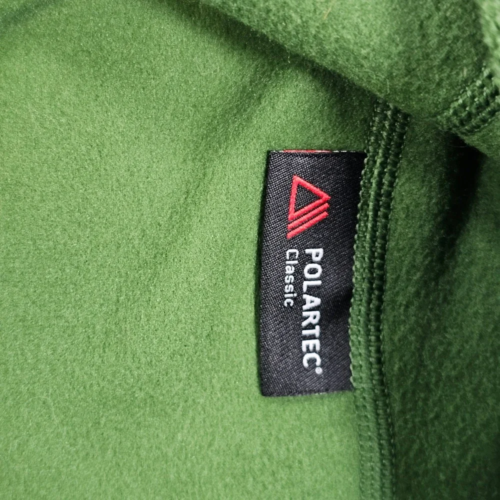 The North Face 1/4 Zip Pullover Mens Large Fleece Polartec Classic 100 Green